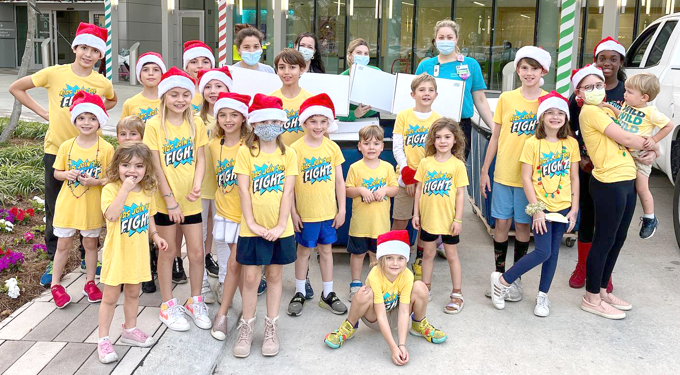 group of kids in kids join the fight shirts
