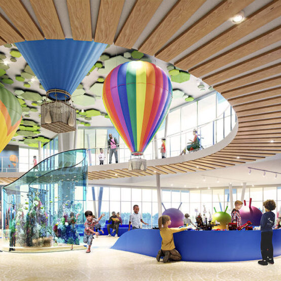 child enrichment center interior rendering of first floor